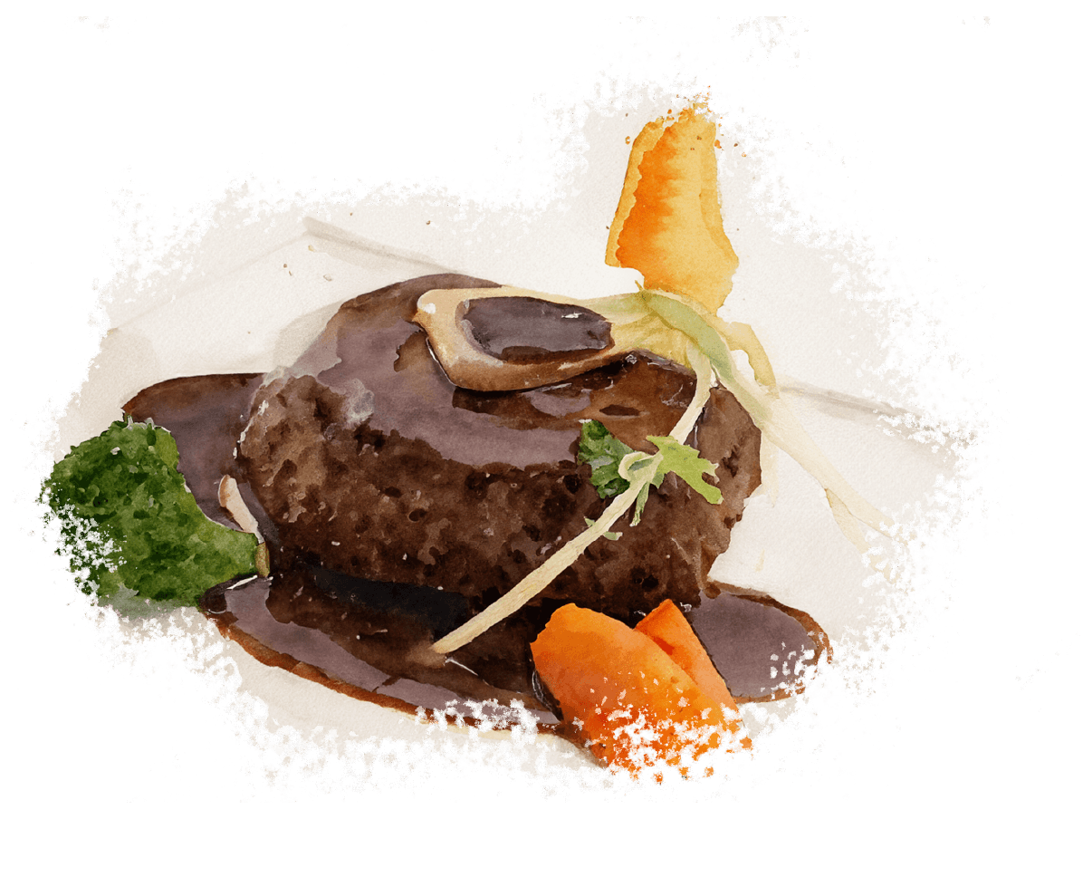 黒毛牛のステーキ